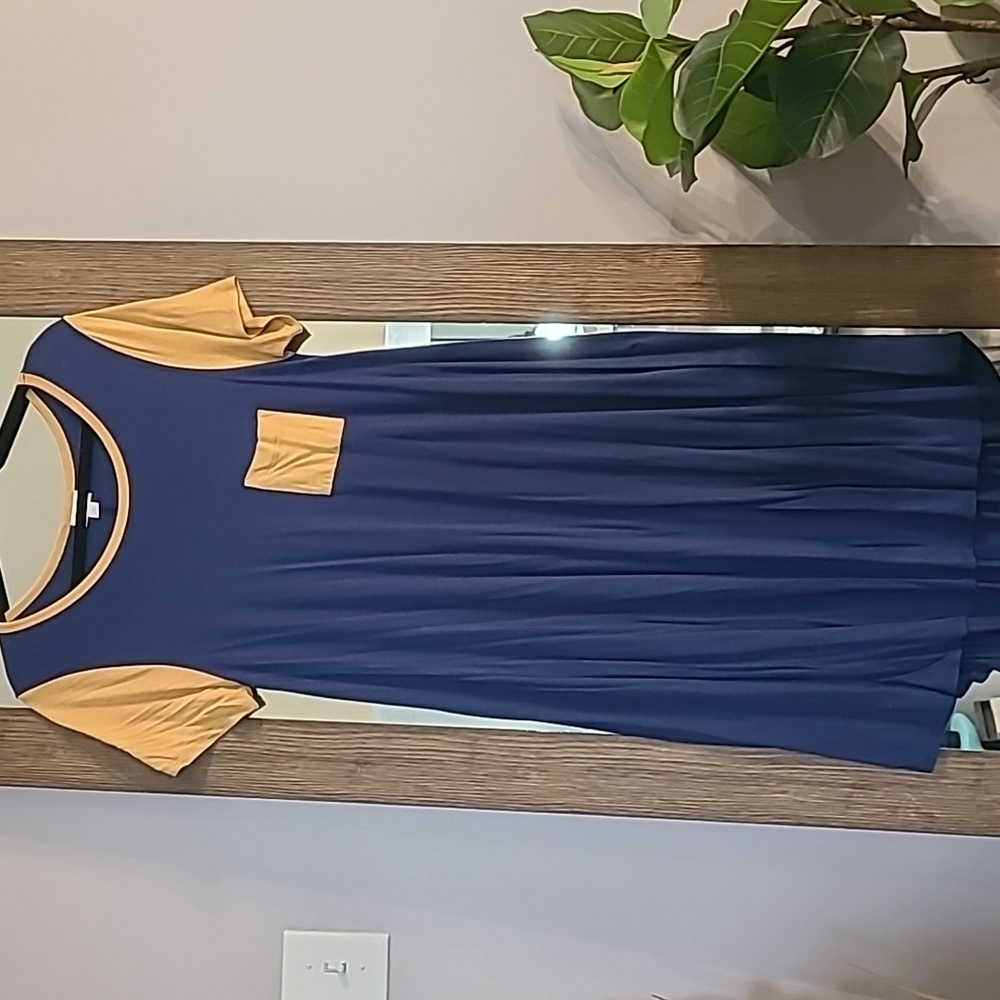 Navy & Mustard LuLaRoe Carly